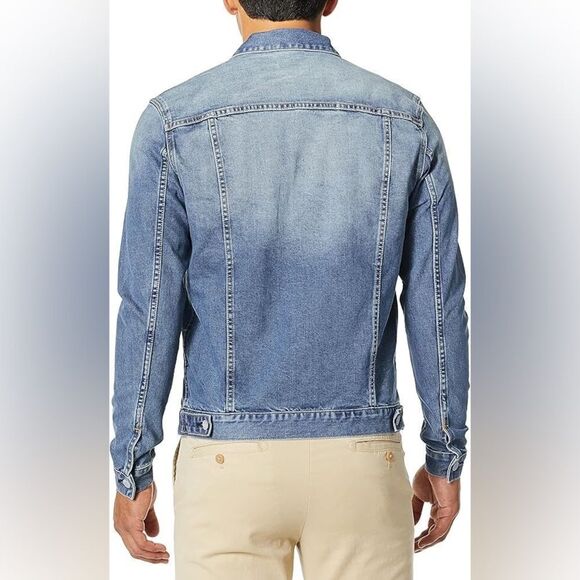 VIGOSS Men's Lightweight Denim Trucker Jacket navy size L Stitxh Fix NWT - Picture 2 of 6